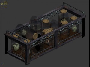 church hospital - specimen wooden stand 03 3D 모델