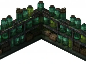 church hospital - specimen wooden frame 04 3D Model