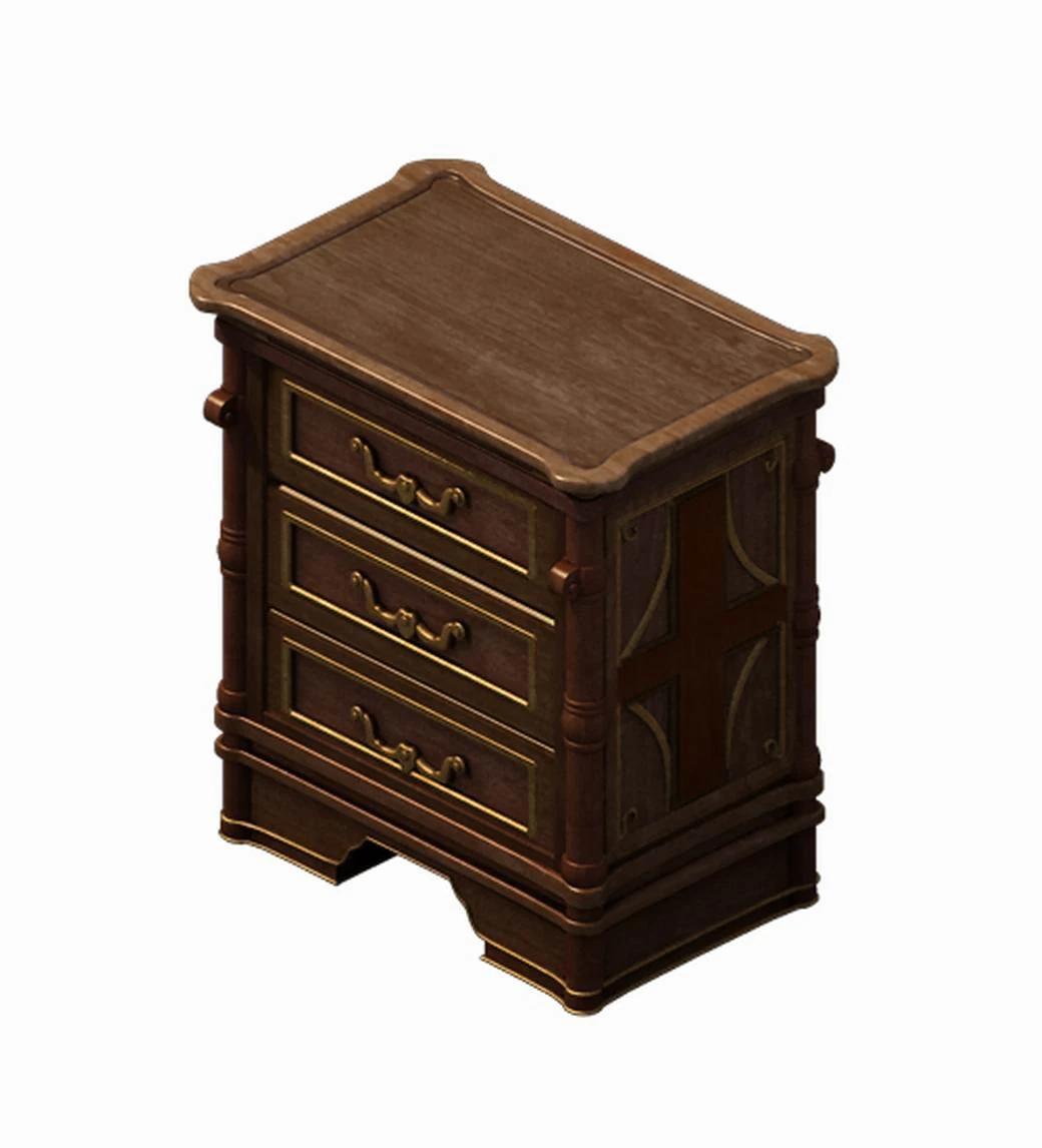 church hospital - nightstand 01 3D Model .c4d .max .obj .3ds .fbx .stl .blend 