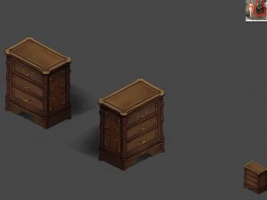 church hospital - nightstand 01 3D Model