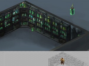 church hospital - chemical wooden racks 02 3D Model