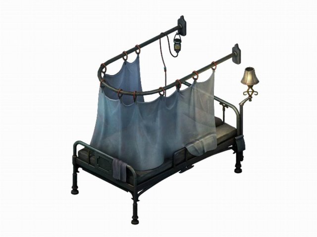 church hospital - intensive care beds 01 3D Model .c4d .max .obj .3ds .fbx .stl .blend