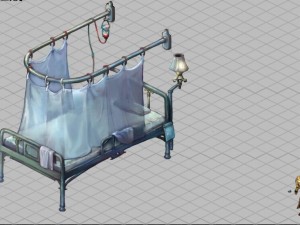 church hospital - intensive care beds 01 3D Model