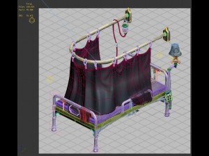 church hospital - intensive care beds 01 3D Model
