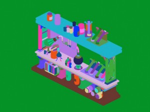 church hospital - utensils rack 01 Model 3D