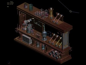 church hospital - utensils rack 01 Model 3D