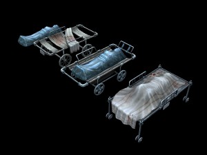 church hospital - body cart 01 3D Model