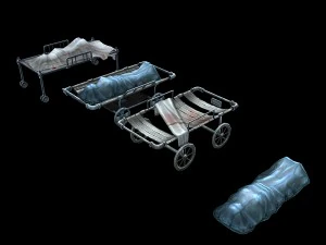 church hospital - body cart 01 3D Model