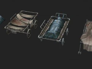 church hospital - body cart 01 3D Model