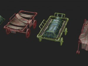 church hospital - body cart 01 3D Model