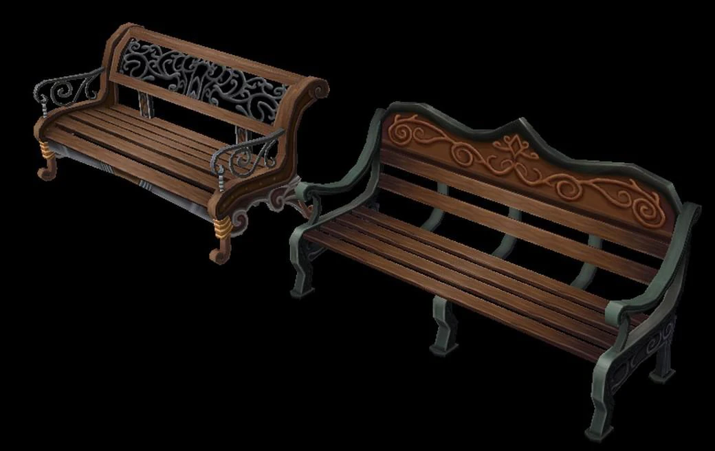 church hospital - benches 01 3D Model .c4d .max .obj .3ds .fbx .stl .blend 
