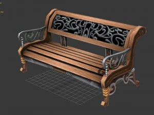 church hospital - benches 01 3D Model