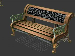 church hospital - benches 01 3D Model