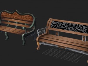 church hospital - benches 01 Model 3D