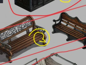 church hospital - benches 01 3D Model