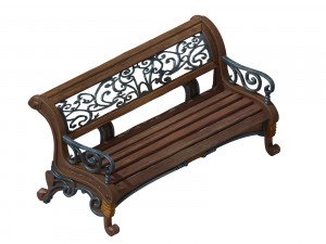 church hospital - benches 03 3D 模型