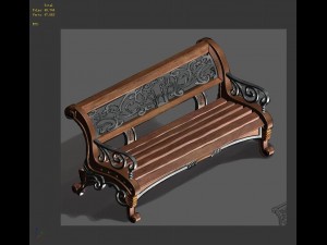 church hospital - benches 03 3D Модель