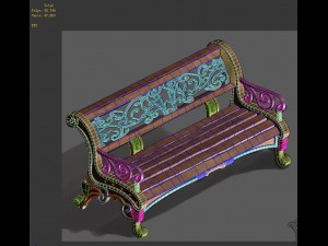 church hospital - benches 03 3D Модель