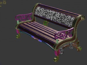 church hospital - benches 03 3D Модель