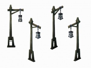 howling highlands - lights - wooden bar 01 Modello 3D