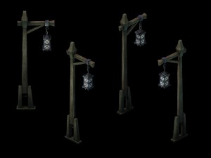 howling highlands - lights - wooden bar 01 3D मॉडल