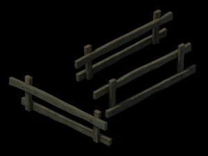 howling highlands - lights - wooden bar 01 3D Model