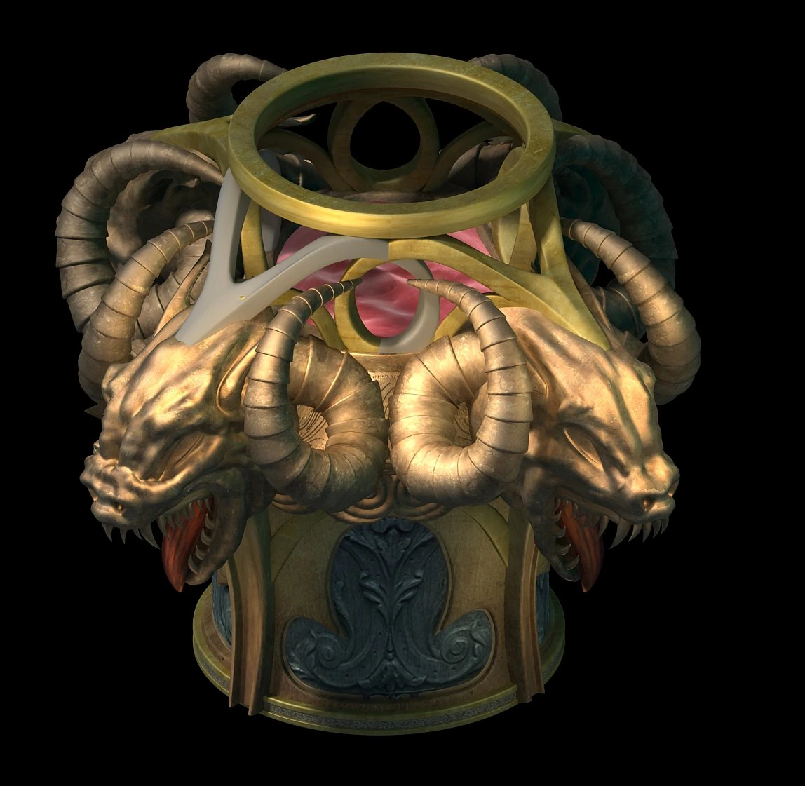 seven angel altar - brazier 01 3D Model .c4d .max .obj .3ds .fbx .stl .blend 