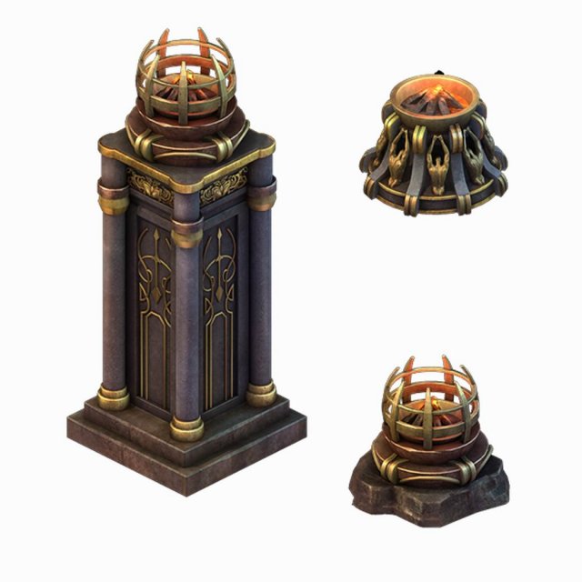 seven angel altar - brazier 02 3D मॉडल .c4d .max .obj .3ds .fbx .stl .blend 