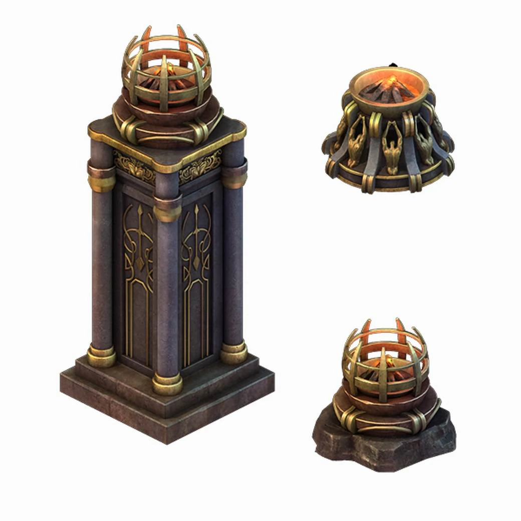 seven angel altar - brazier 02 3D Model .c4d .max .obj .3ds .fbx .stl .blend