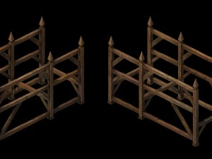 horse racing area - wooden bar 01 3D Model