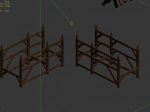 horse racing area - wooden bar 01 3D Model