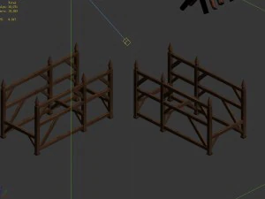 horse racing area - wooden bar 01 3D Model