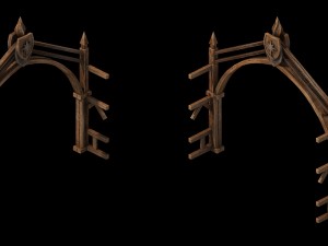 racing area - wooden doors 01 3D मॉडल