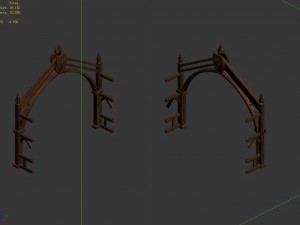 racing area - wooden doors 01 3D मॉडल