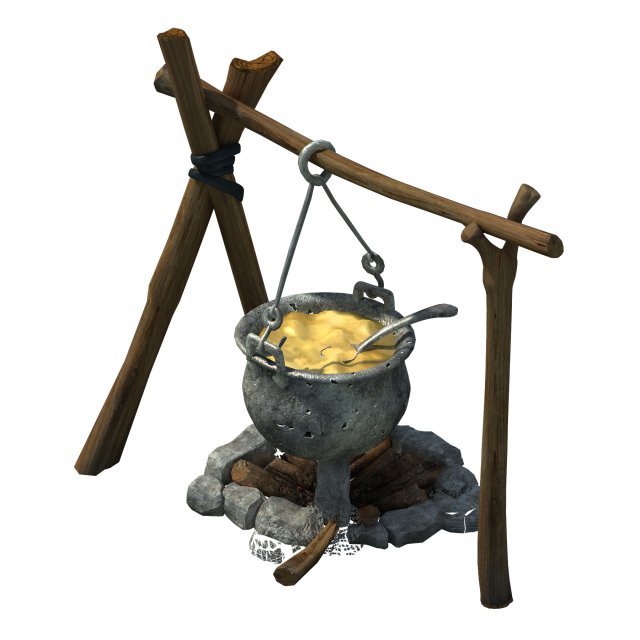 death desert - bonfire 01 3D Model .c4d .max .obj .3ds .fbx .stl .blend 