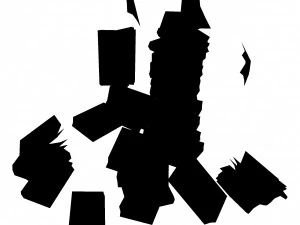 library - heap of messy books with ghosts 3D Model
