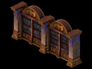 library - bookcase 01 3D Model