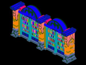 library - bookcase 01 3D Model