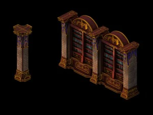 library - bookshelf 03 3D Model