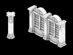 library - bookshelf 03 3D Model