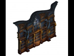 library - shelves wall 01 3Dモデル
