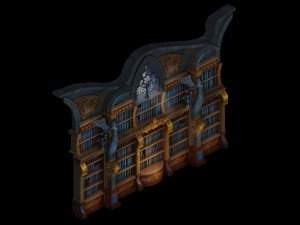 library - shelves wall 01 3D मॉडल