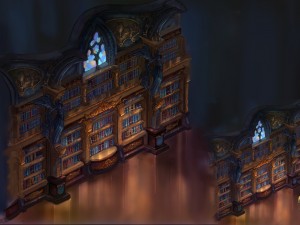 library - shelves wall 01 3D मॉडल