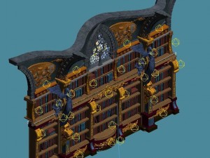 library - shelves wall 01 3D मॉडल