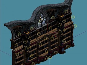 library - shelves wall 01 3D मॉडल