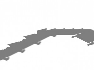 library - bookcase wall corner 01 Modello 3D