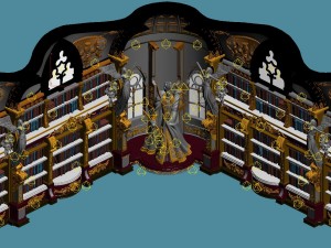 library - bookcase wall corner 02 3D 模型