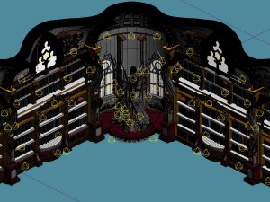 library - bookcase wall corner 02 3D 模型