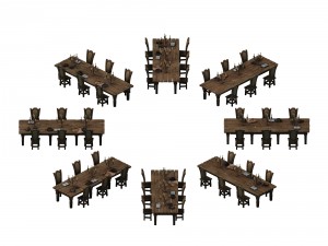 library - reading tables and chairs 01 3Dモデル