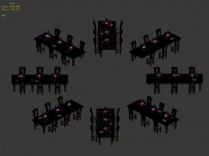library - reading tables and chairs 01 Modèle 3D